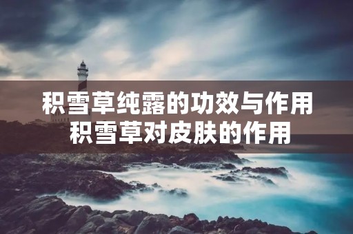 积雪草纯露的功效与作用 积雪草对皮肤的作用