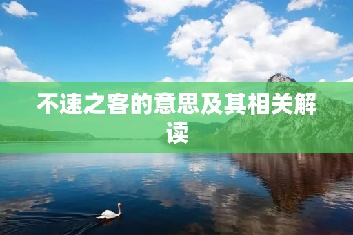 不速之客的意思及其相关解读