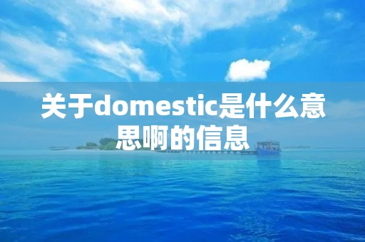 关于domestic是什么意思啊的信息 关于domestic是什么意思啊的信息