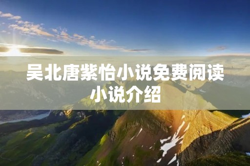 吴北唐紫怡小说免费阅读小说介绍