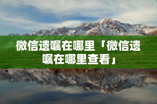微信遗嘱在哪里「微信遗嘱在哪里查看」 微信遗嘱在哪里「微信遗嘱在哪里查看」