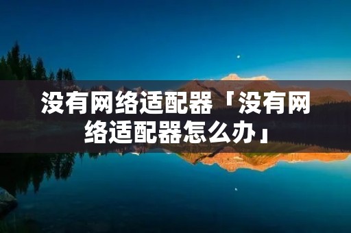 没有网络适配器「没有网络适配器怎么办」