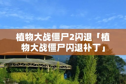 植物大战僵尸2闪退「植物大战僵尸闪退补丁」