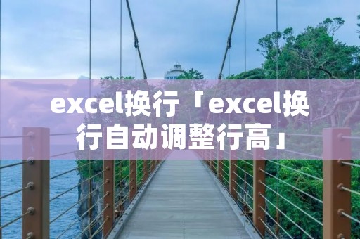 excel换行「excel换行自动调整行高」