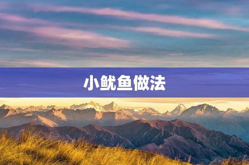小鱿鱼做法:美味可口的海鲜料理 小鱿鱼做法:美味可口的海鲜料理