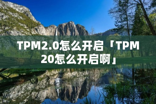 TPM2.0怎么开启「TPM20怎么开启啊」