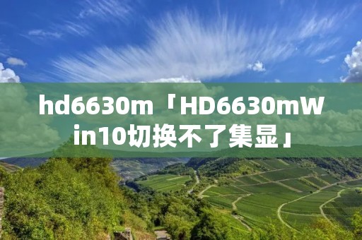 hd6630m「HD6630mWin10切换不了集显」