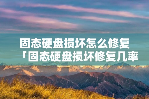 固态硬盘损坏怎么修复「固态硬盘损坏修复几率大不大」