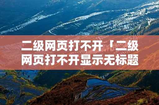 二级网页打不开「二级网页打不开显示无标题」