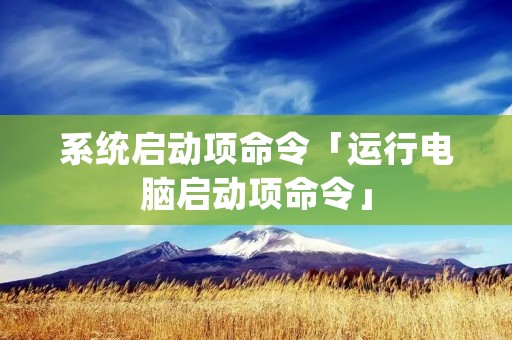 系统启动项命令「运行电脑启动项命令」
