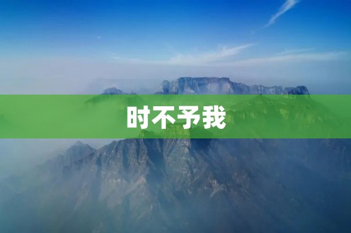 时不予我:当时光不再宠爱你