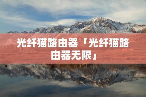光纤猫路由器「光纤猫路由器无限」