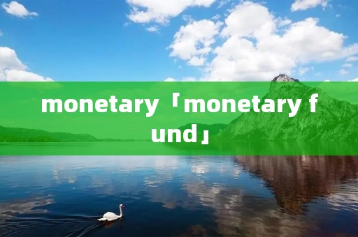 monetary「monetary fund」 monetary「monetary fund」