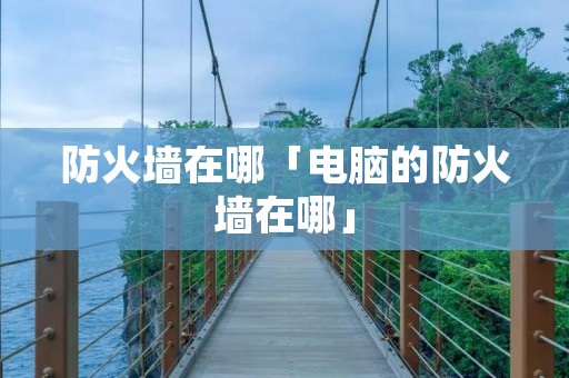 防火墙在哪「电脑的防火墙在哪」 防火墙在哪「电脑的防火墙在哪」