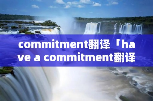commitment翻译「have a commitment翻译」