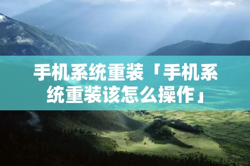 手机系统重装「手机系统重装该怎么操作」