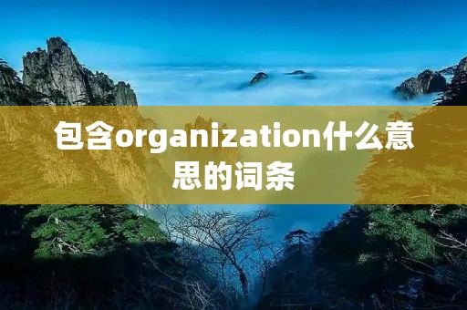 包含organization什么意思的词条