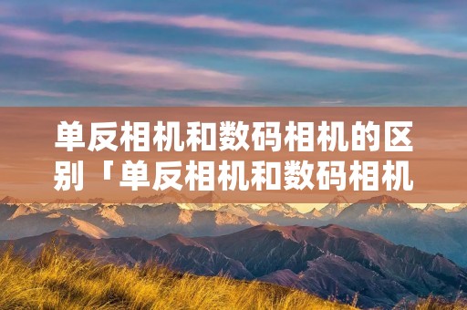 单反相机和数码相机的区别「单反相机和数码相机的区别微单相机」