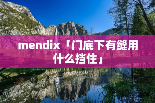 mendix「门底下有缝用什么挡住」