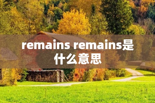 remains remains是什么意思