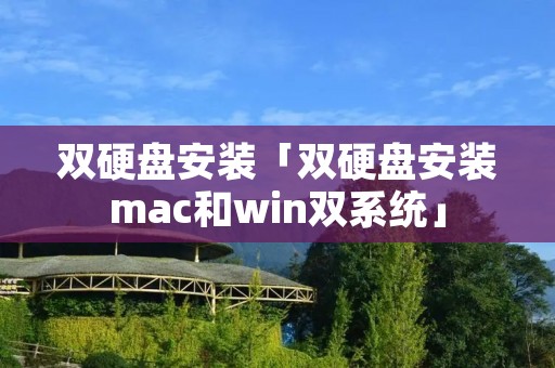 双硬盘安装「双硬盘安装mac和win双系统」