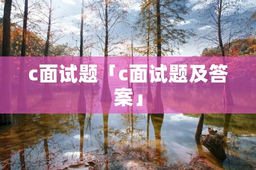 c面试题「c面试题及答案」
