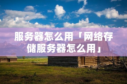 服务器怎么用「网络存储服务器怎么用」