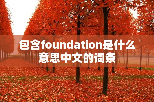 包含foundation是什么意思中文的词条