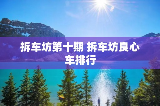 拆车坊第十期 拆车坊良心车排行
