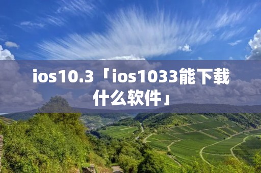 ios10.3「ios1033能下载什么软件」