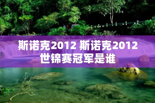 斯诺克2012 斯诺克2012世锦赛冠军是谁