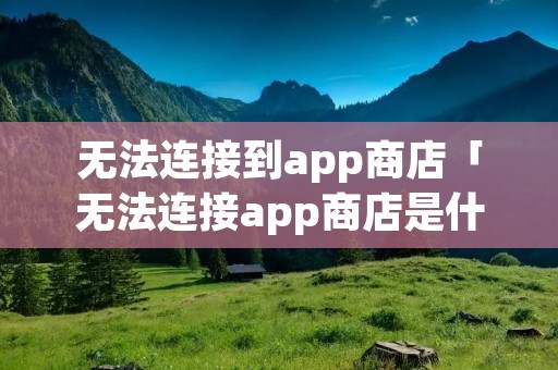 无法连接到app商店「无法连接app商店是什么原因」
