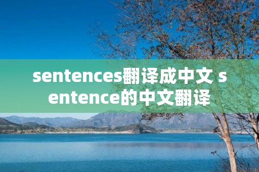 sentences翻译成中文 sentence的中文翻译