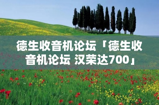 德生收音机论坛「德生收音机论坛 汉荣达700」