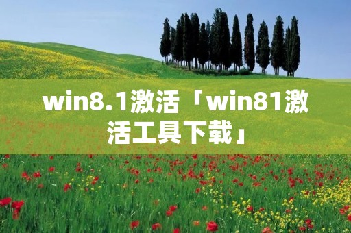 win8.1激活「win81激活工具下载」