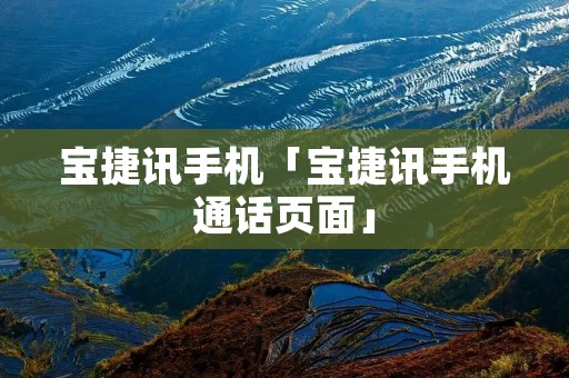 宝捷讯手机「宝捷讯手机通话页面」