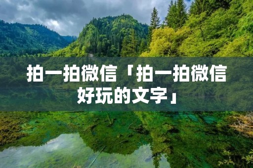 拍一拍微信「拍一拍微信好玩的文字」