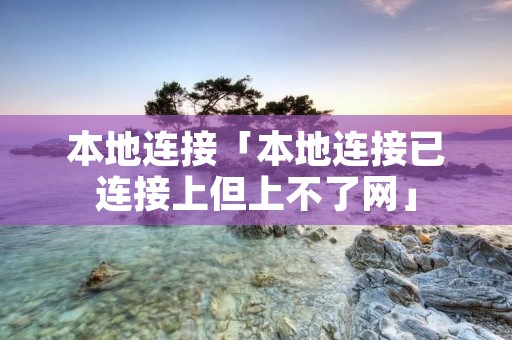 本地连接「本地连接已连接上但上不了网」