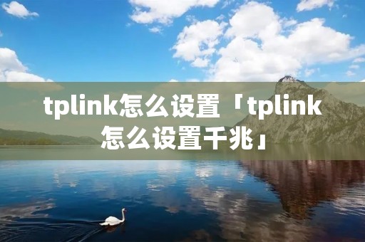tplink怎么设置「tplink怎么设置千兆」 tplink怎么设置「tplink怎么设置千兆」