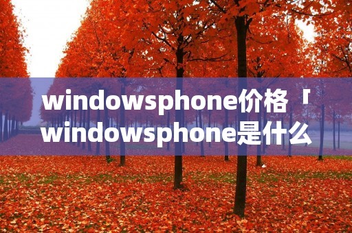 windowsphone价格「windowsphone是什么」 windowsphone价格「windowsphone是什么」
