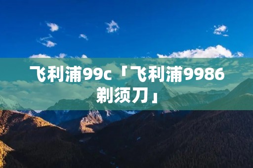 飞利浦99c「飞利浦9986剃须刀」