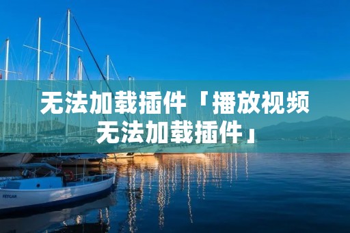 无法加载插件「播放视频无法加载插件」 无法加载插件「播放视频无法加载插件」