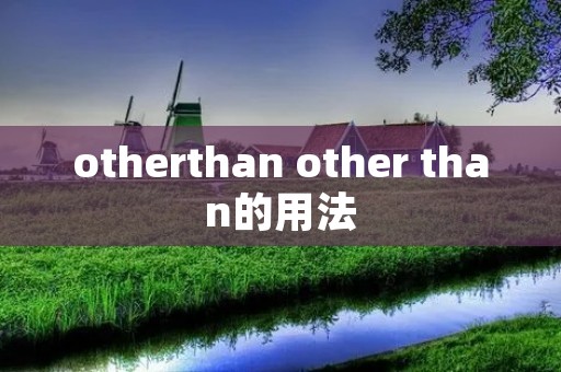 otherthan other than的用法
