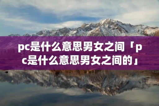 pc是什么意思男女之间「pc是什么意思男女之间的」