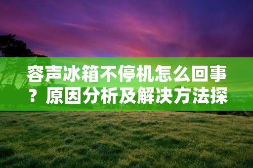 容声冰箱不停机怎么回事?原因分析及解决方法探讨 容声冰箱不停机怎么回事?原因分析及解决方法探讨