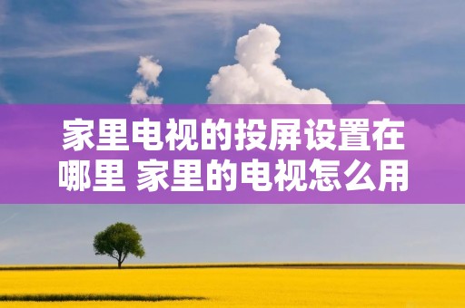 家里电视的投屏设置在哪里 家里的电视怎么用手机投屏 家里电视的投屏设置在哪里 家里的电视怎么用手机投屏