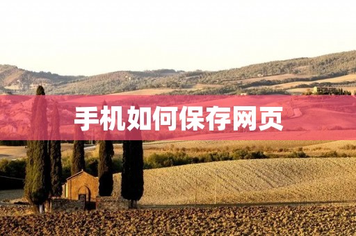 手机如何保存网页