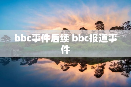 bbc事件后续 bbc报道事件