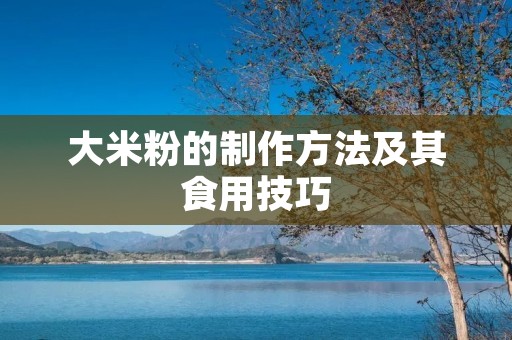 大米粉的制作方法及其食用技巧