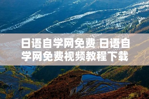 日语自学网免费 日语自学网免费视频教程下载